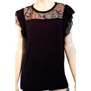 Embroidered Sleeveless Top